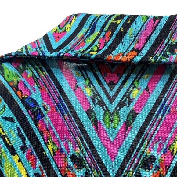 VeronicaM Shirt Dress Medium Luxe Stretch Jersey Pullover Short Sleeve Turquoise - Picture 8 of 12